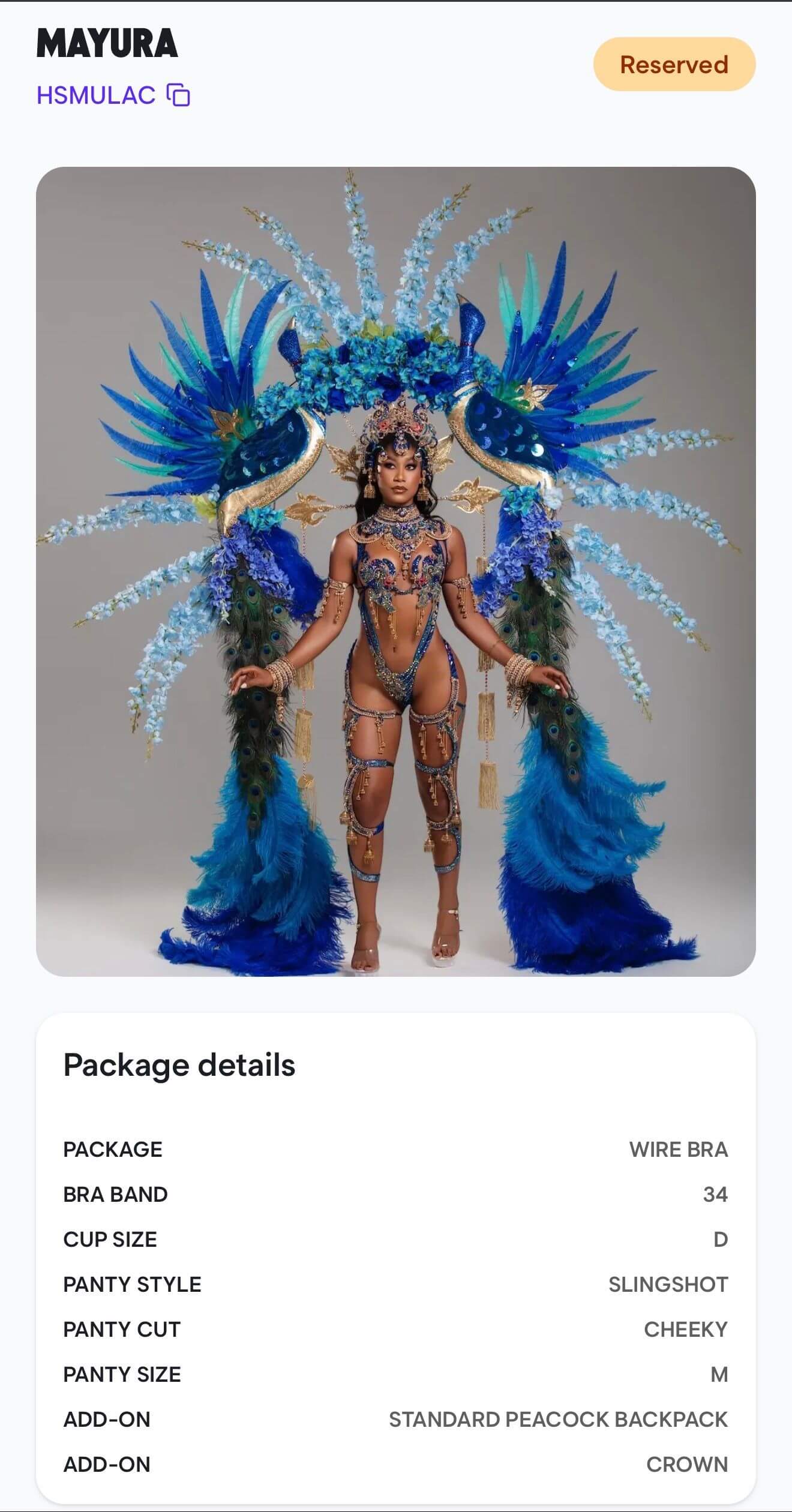 SPIRIT Mas MARUYA Midline Female Costume